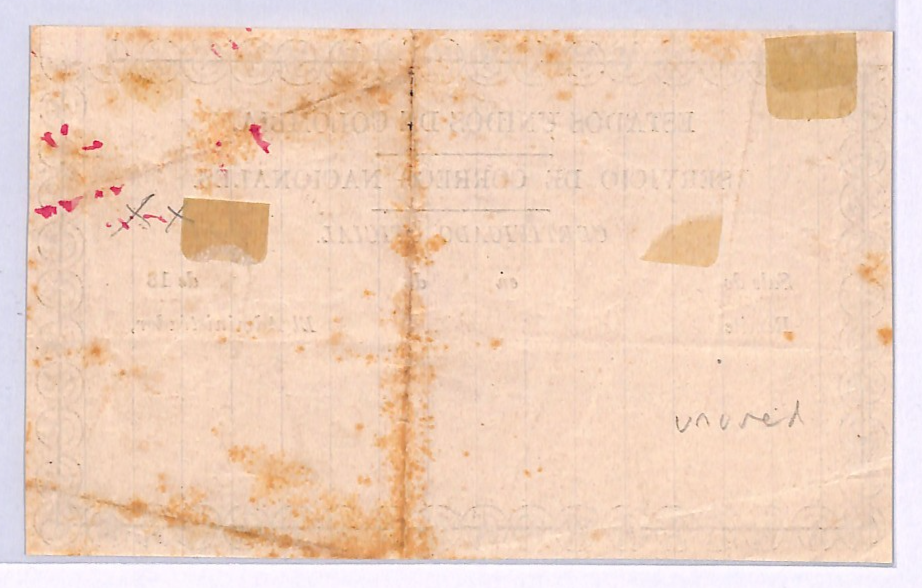 COLOMBIA Official CUBIERTA (1874) Insured Letter Stationery #GO4b RARE WZ336 - Image 3