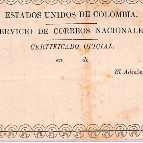 COLOMBIA Official CUBIERTA (1874) Insured Letter Stationery #GO4b RARE WZ336 - Image 4