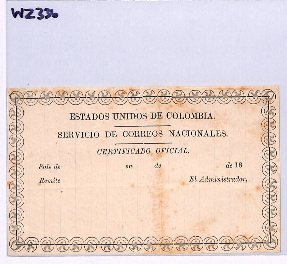 COLOMBIA Official CUBIERTA (1874) Insured Letter Stationery #GO4b RARE WZ336 - Image 8