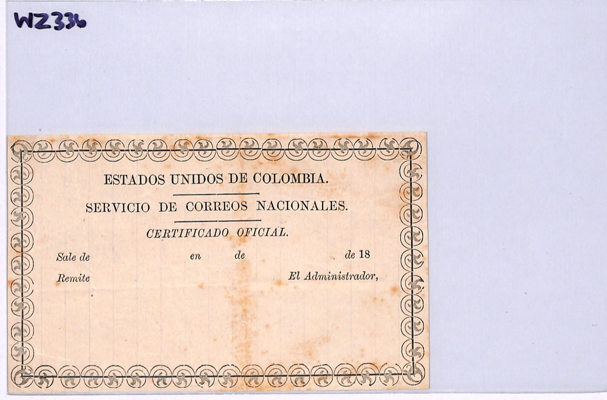 COLOMBIA Official CUBIERTA (1874) Insured Letter Stationery #GO4b RARE WZ336 - Image 10