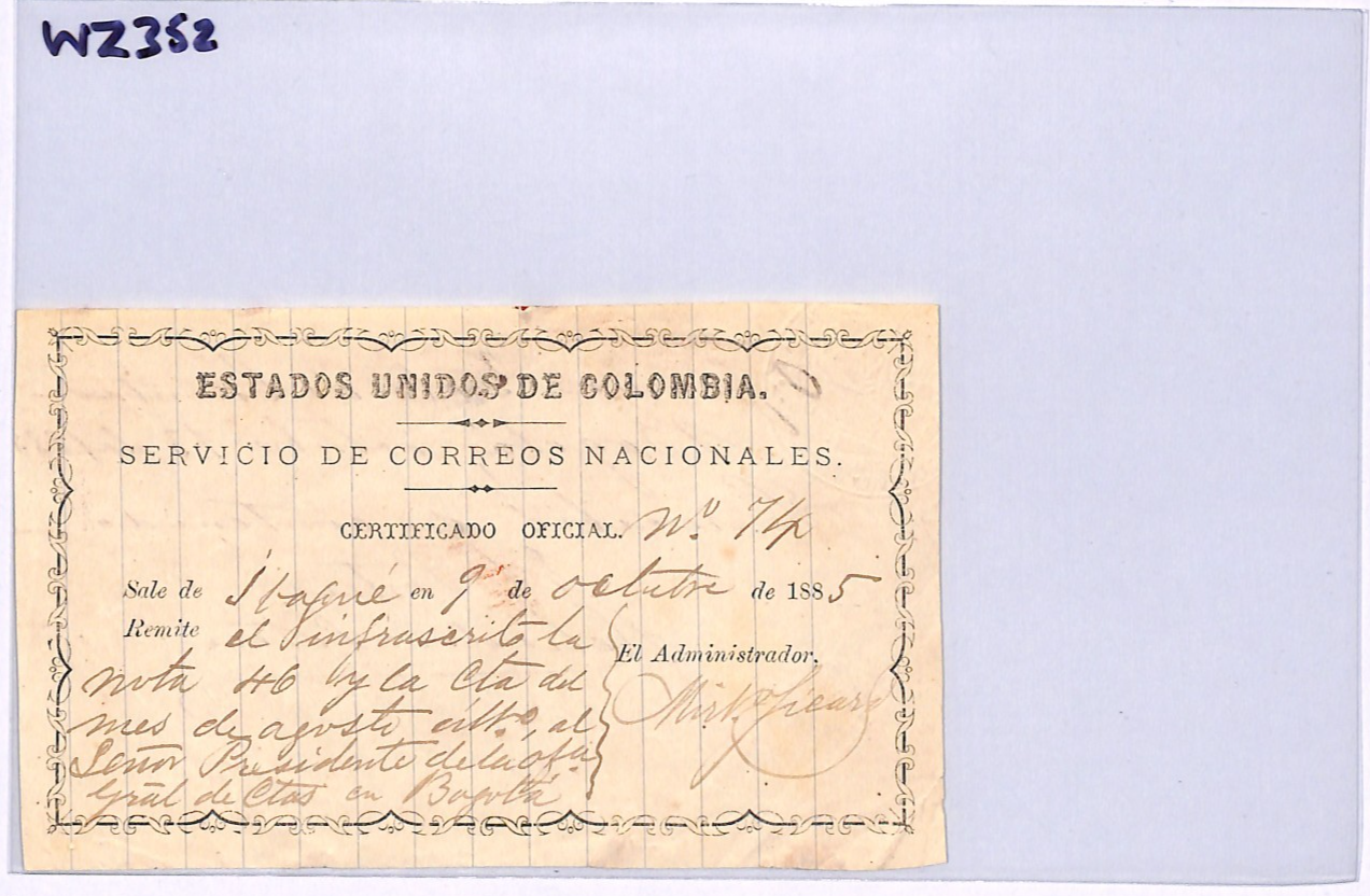 COLOMBIA Official CUBIERTA 1885 Insured Letter Stationery *UNLISTED TYPE* WZ352 - Image 10