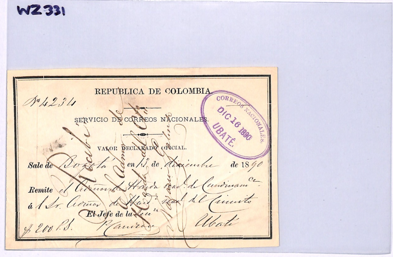 COLOMBIA Official CUBIERTA 1890 Insured Letter Stationery #GO28 Cat $200 WZ331 - Image 10