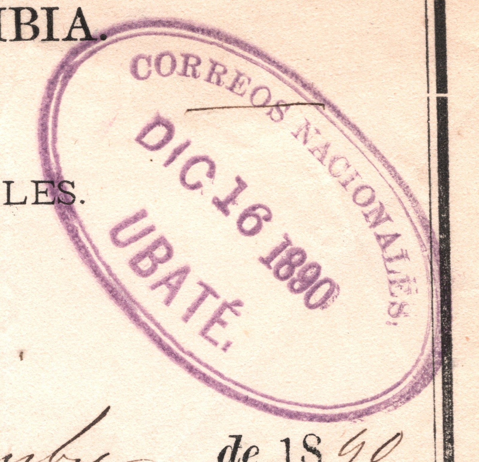 COLOMBIA Official CUBIERTA 1890 Insured Letter Stationery #GO28 Cat $200 WZ331