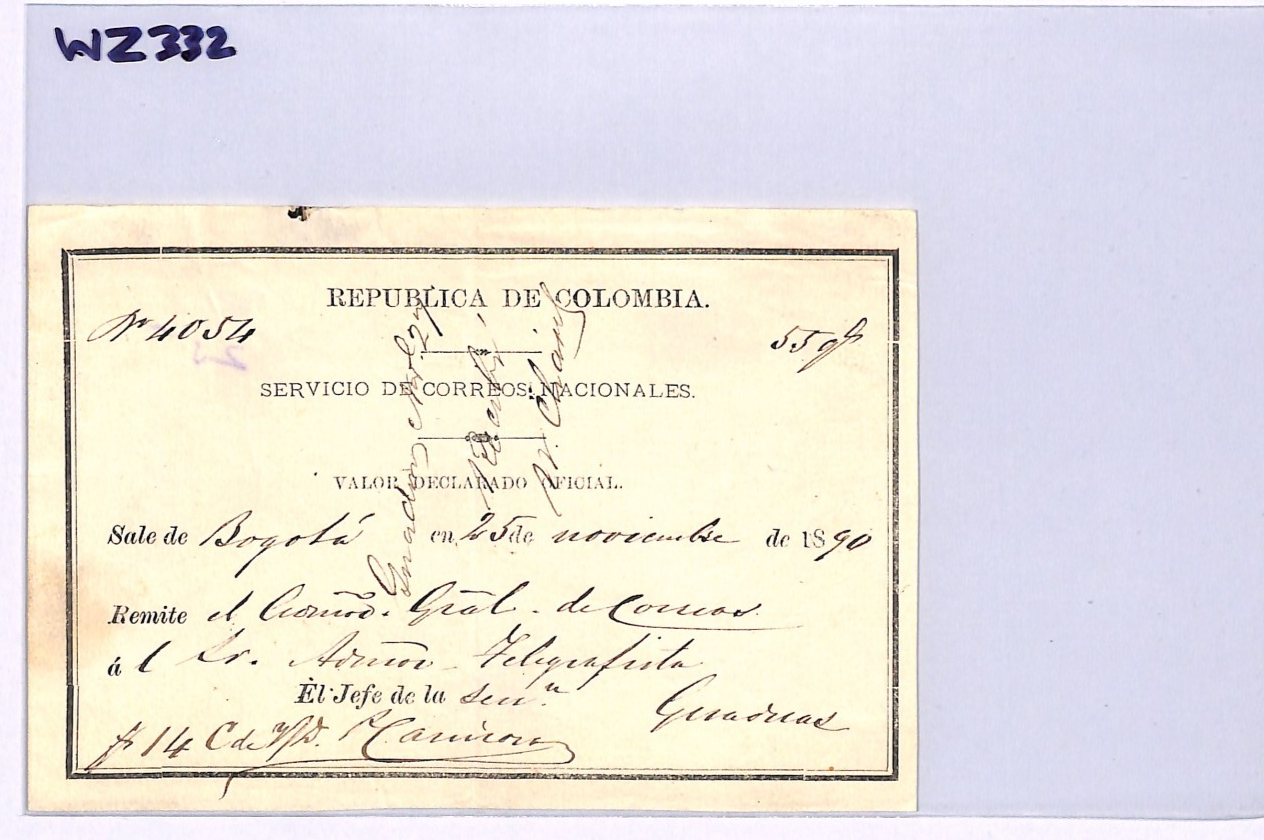 COLOMBIA Official CUBIERTA 1890 Insured Letter Stationery #GO28 Cat $200 WZ332 - Image 10