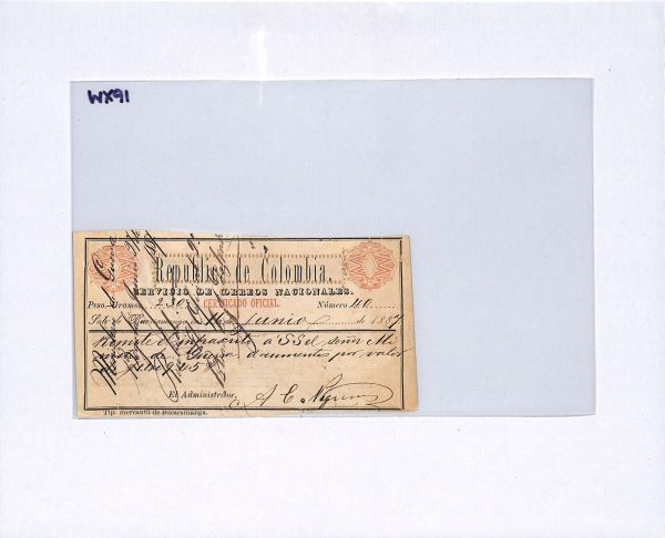 COLOMBIA Republica BUCARAMANGA CUBIERTA Insured Letter Stamp 1887 Rare GO19 WX91 - Image 5