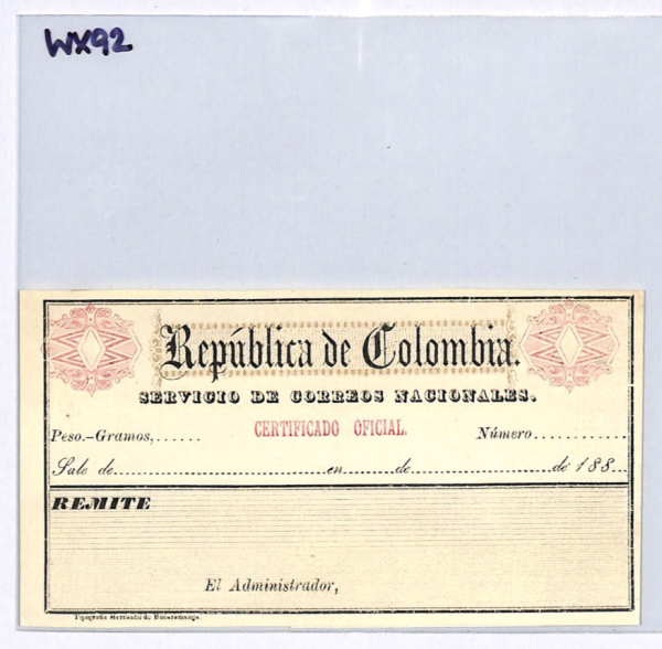 COLOMBIA *Republica* (BUCARAMANGA) Insured Letter Stamp CUBIERTA Stationery WX92 - Image 6
