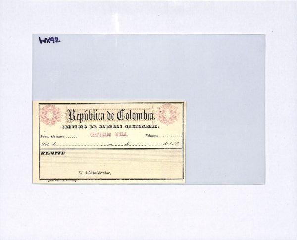 COLOMBIA *Republica* (BUCARAMANGA) Insured Letter Stamp CUBIERTA Stationery WX92 - Image 8