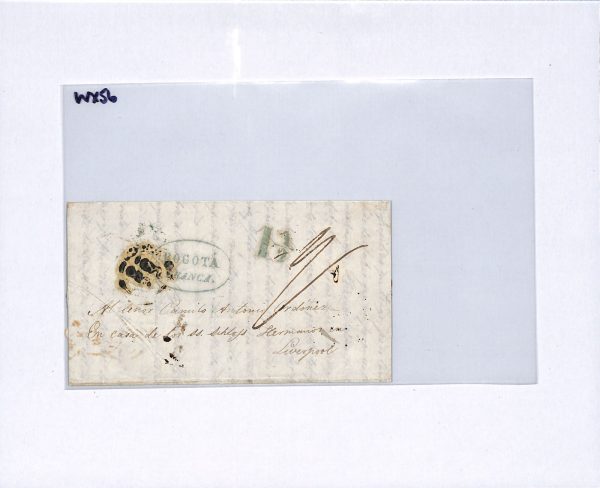COLOMBIA Transatlantic Cover *BOGOTA/FRANCA* Blue Oval 1850 Liverpool SHIP WX56 - Image 16
