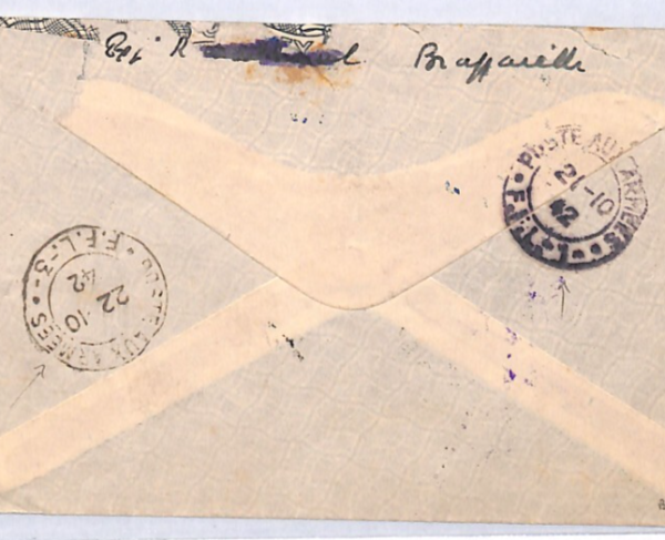 CONGO AEF WW2 France *LIBRE* Cover FREE FRENCH Censor 1942 Military LEVANT YS334 - Image 6