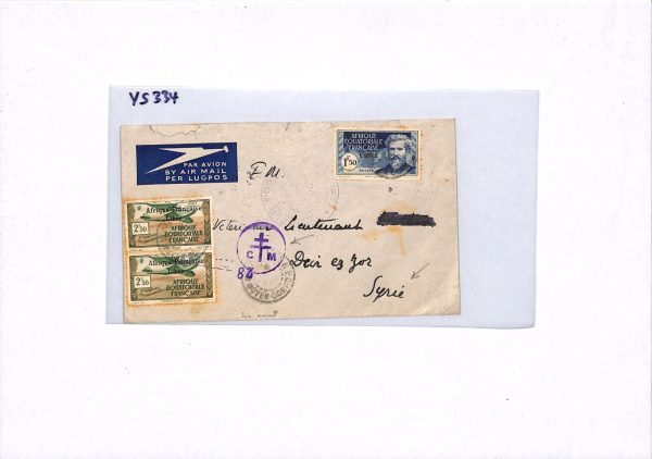 CONGO AEF WW2 France *LIBRE* Cover FREE FRENCH Censor 1942 Military LEVANT YS334 - Image 8