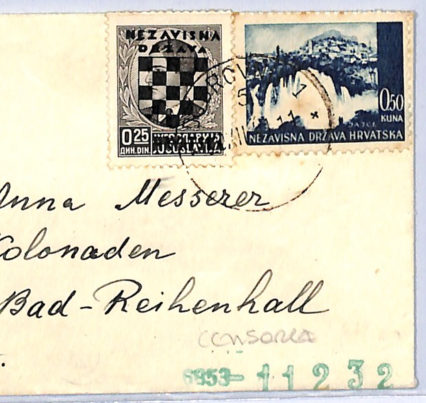 CROATIA NDH WW2 Cover Dubrovnik Censor 1941? Bad-Reichenhall TISKANICE WG1