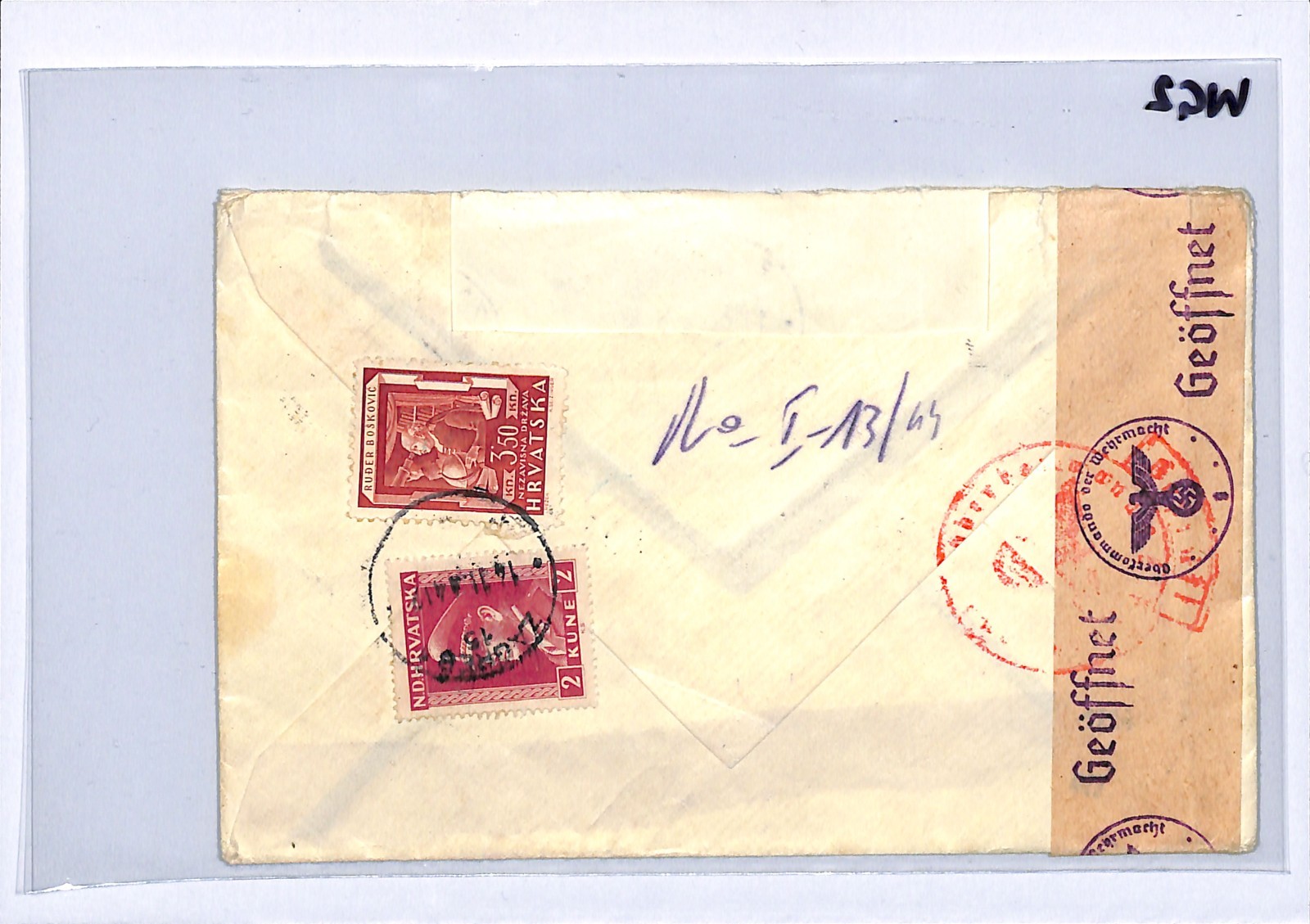 CROATIA NDH WW2 Cover EXPRESS Zagreb Registered Bohemia Prague Censor 1941? WG2 - Image 7