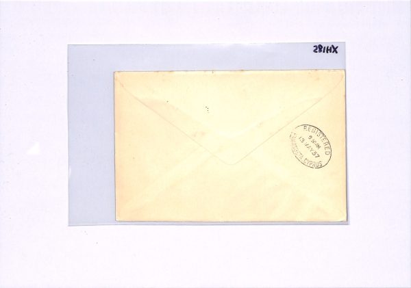 CYPRUS FDC 1937 KGVI Coronation *NOCOSIA* SPELLING ERROR Registered Label XH185 - Image 6