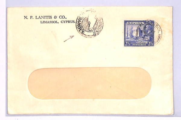CYPRUS KGV Cover *CYPRUS ORANGES* ADVERT Cachet 1938 Limassol CDS {samwells}XH55 - Image 4