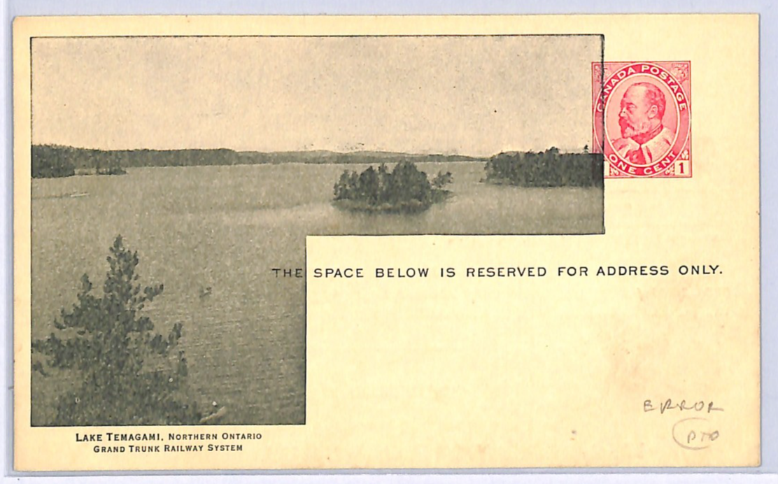 Canada GRAND TRUNK RAILWAY Advert *ERROR* Stationery KEVII Card TEMAGAMI WA214 - Image 4