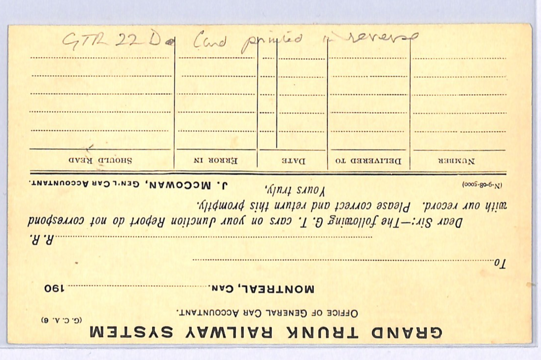 Canada GRAND TRUNK RAILWAY Advert *ERROR* Stationery KEVII Card TEMAGAMI WA214 - Image 6