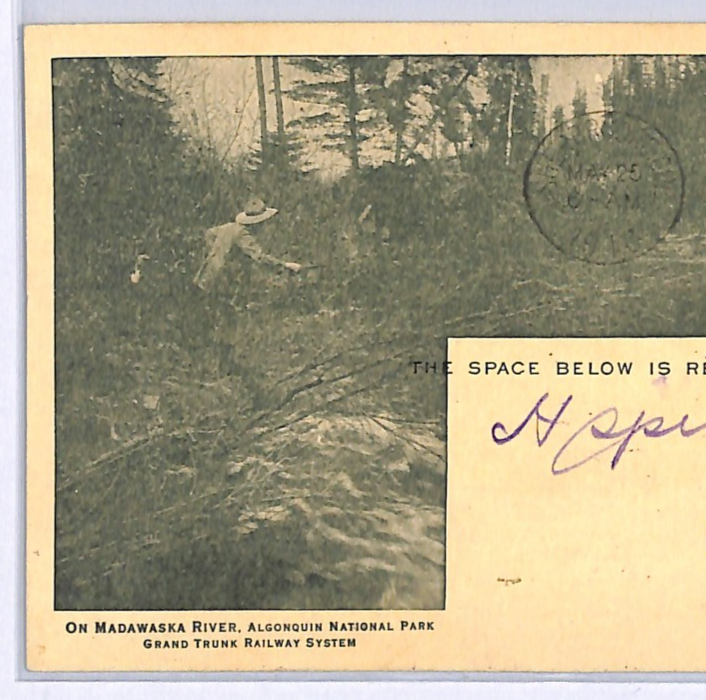 Canada GRAND TRUNK RAILWAY Illustrated *FISHING* KGV Card 1910 Sherbrooke WA157 - Image 4