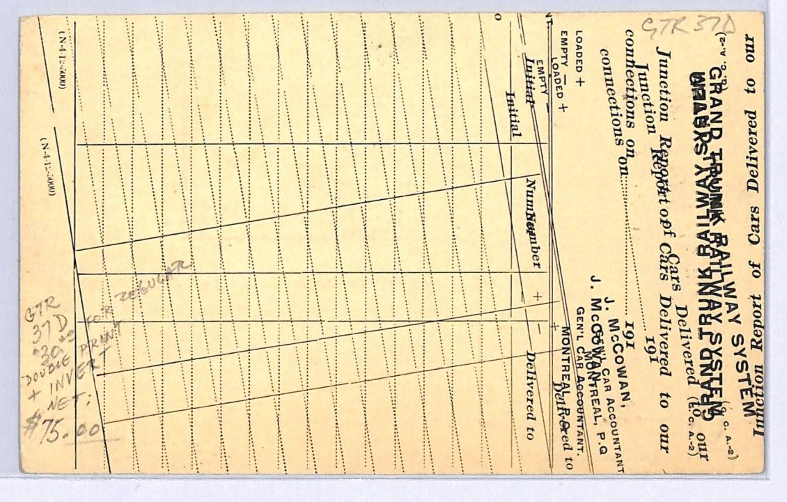 Canada GRAND TRUNK RAILWAY KEVII Advert *ERROR* Card INVERTED DOUBLE PRINT WA218 - Image 3