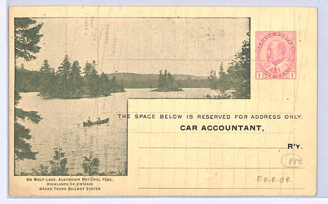 Canada GRAND TRUNK RAILWAY KEVII Advert *ERROR* Card INVERTED DOUBLE PRINT WA218 - Image 4