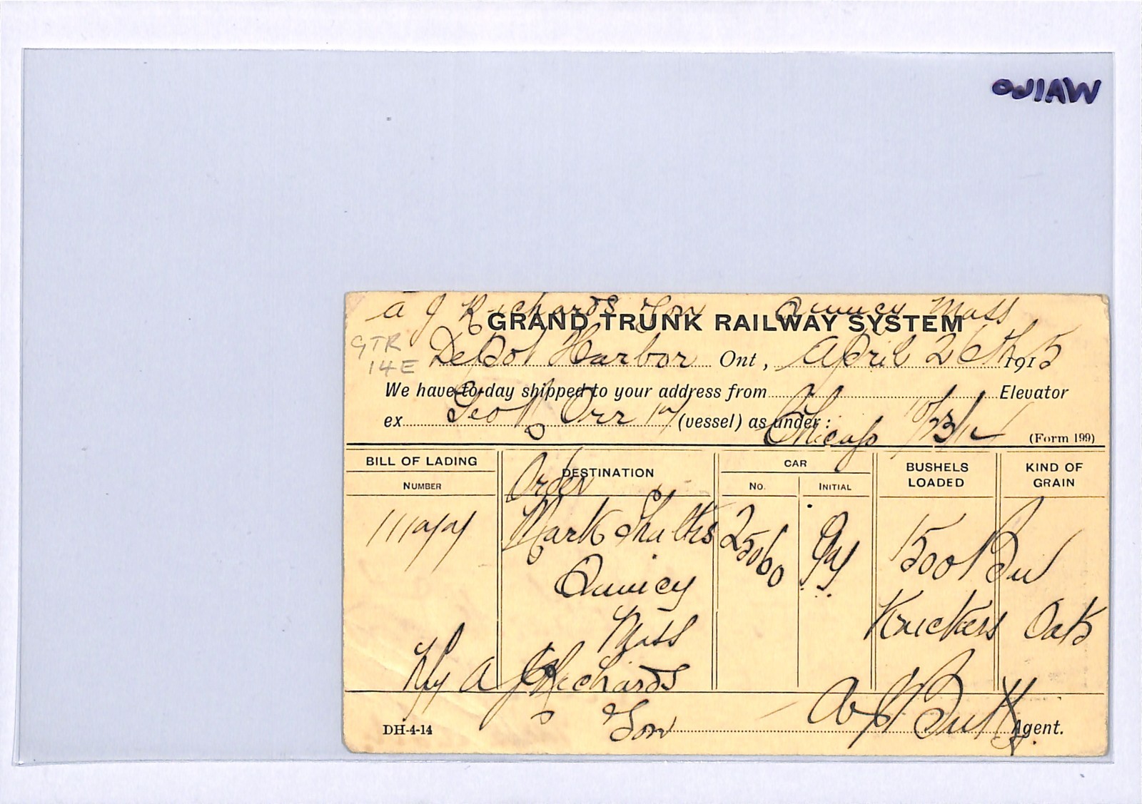 Canada GRAND TRUNK RAILWAY KGV Card CANOE & *CAMPING* 1915 Depot Harbour WA160 - Image 5