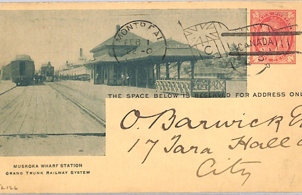 Canada GRAND TRUNK RAILWAY QV Card *MUSKOKA WHARF STATION* Montreal 1901 WA226 - Image 3