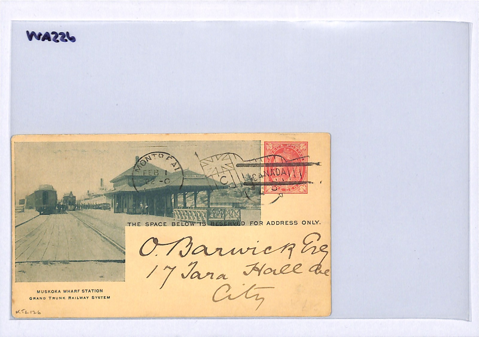 Canada GRAND TRUNK RAILWAY QV Card *MUSKOKA WHARF STATION* Montreal 1901 WA226 - Image 6