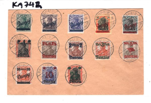 DANZIG (Poland )GERMANIA Surcharge Overprints Cover 1920 Germany {samwells}KA742 - Image 4