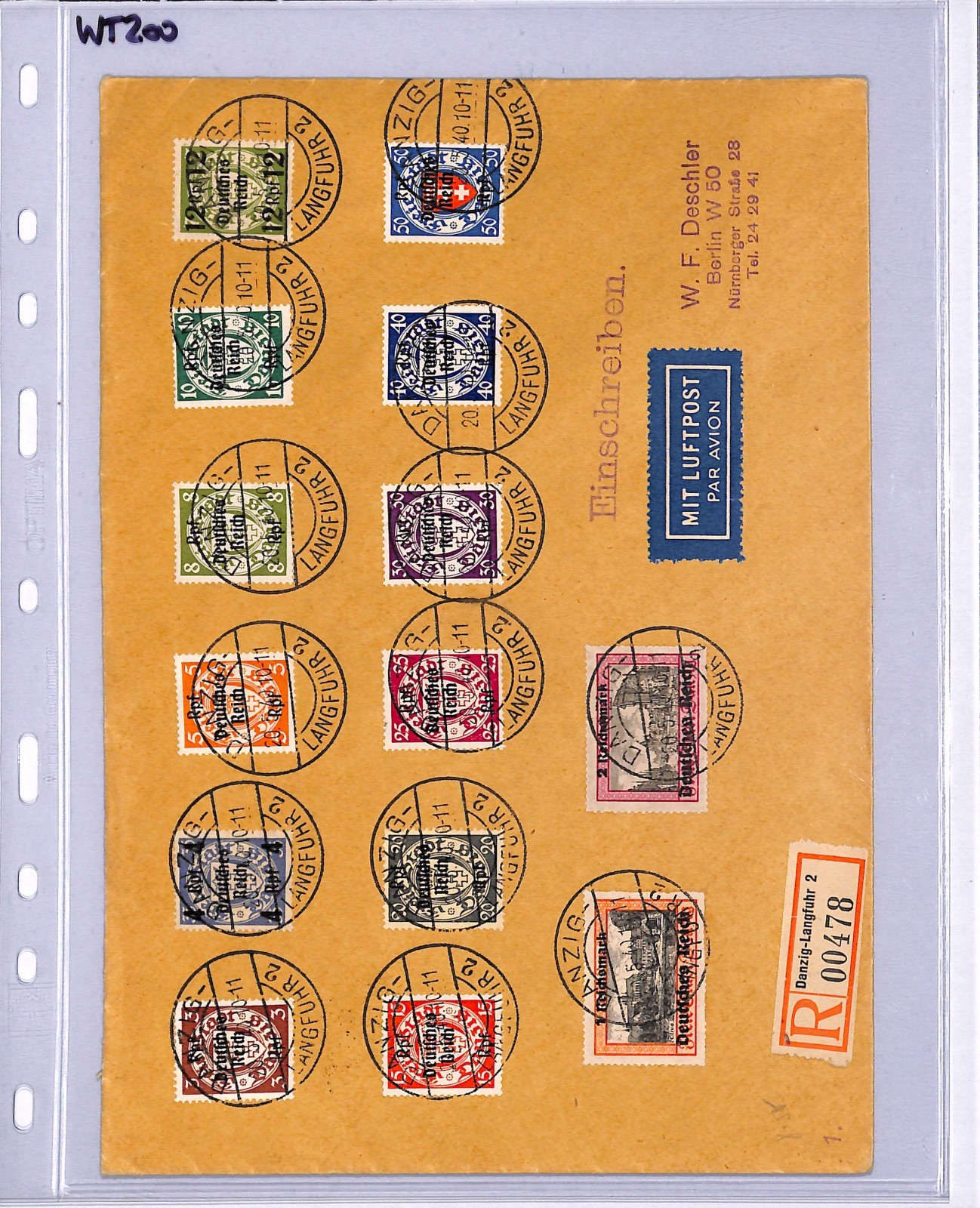 DANZIG Poland WW2 Germany Occupation 1939 Set{14} Langfuhr Reg 1940 Berlin WT200 - Image 5