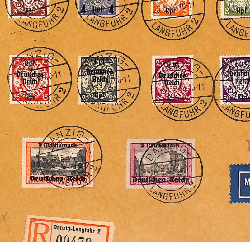 DANZIG Poland WW2 Germany Occupation 1939 Set{14} Langfuhr Reg 1940 Berlin WT200