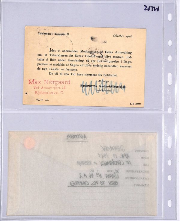 DENMARK Air Mail 1927 FIRST FLIGHT Vienna Copenhagen (1918) Postcard {Joffe}WT65 - Image 8