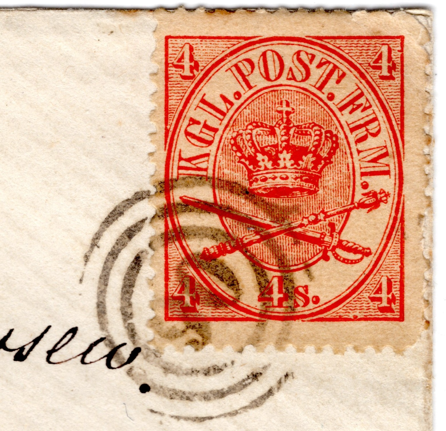 DENMARK Classic 4s ARMS Cover Rønnede 90 NUMERAL Copenhagen RAILWAY Duplex WH362