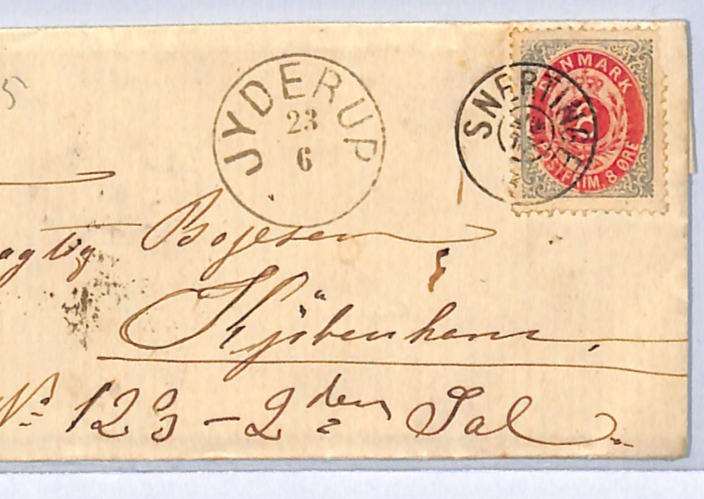 DENMARK Classic 8o Cover c1875 *Snertinge* VILLAGE CANCEL Jyderup CDS WH361 - Image 3
