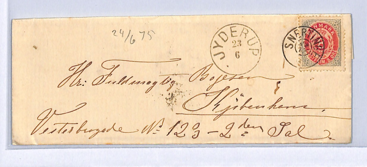 DENMARK Classic 8o Cover c1875 *Snertinge* VILLAGE CANCEL Jyderup CDS WH361 - Image 4