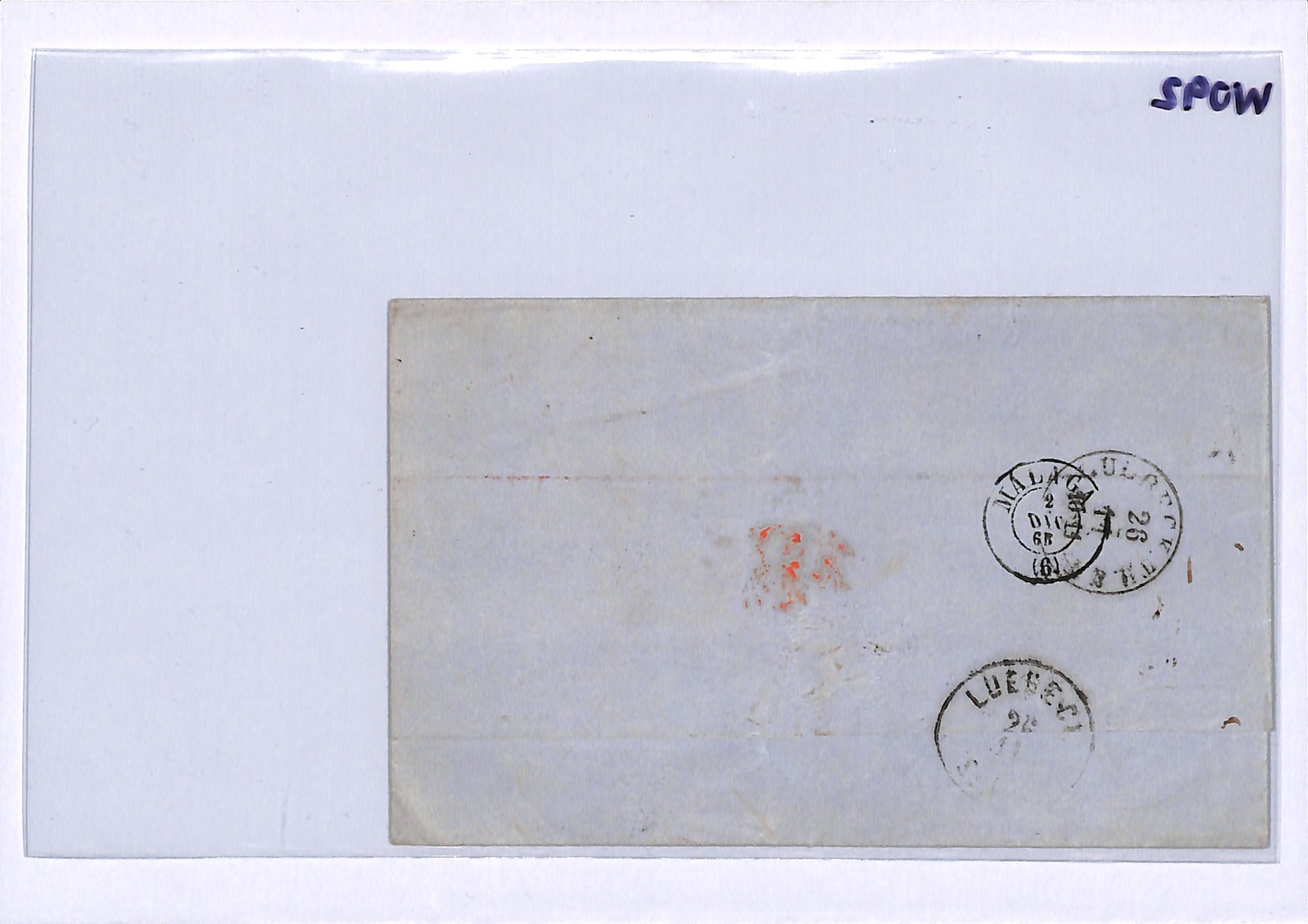DENMARK Cover Copenhagen 1865 Malaga *SPAN/PREUS* Transit RED *36* CHARGE WO92 - Image 7