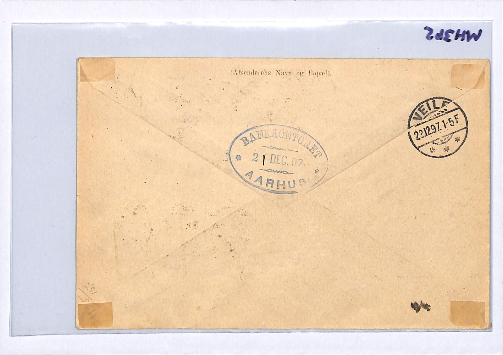 DENMARK Cover OFFICIAL 32o *HIGH VALUE* Strip{5} 8o Reg Aarhus 1897 Vejle WH365 - Image 6