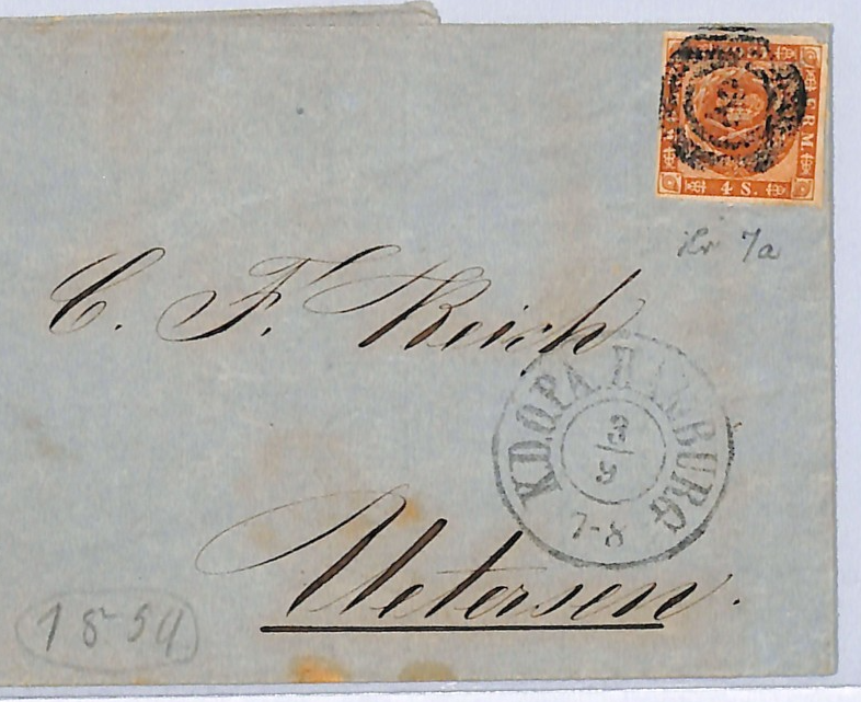 DENMARK PO ABROAD HAMBURG (Germany) AGENCY *2* NUMERAL Cover 1859 Uetersen WH331 - Image 6
