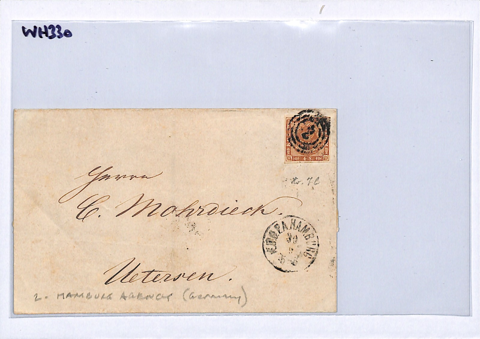 DENMARK PO ABROAD HAMBURG Germany Cover 1862 Uetersen {samwells-covers}WH330 - Image 11