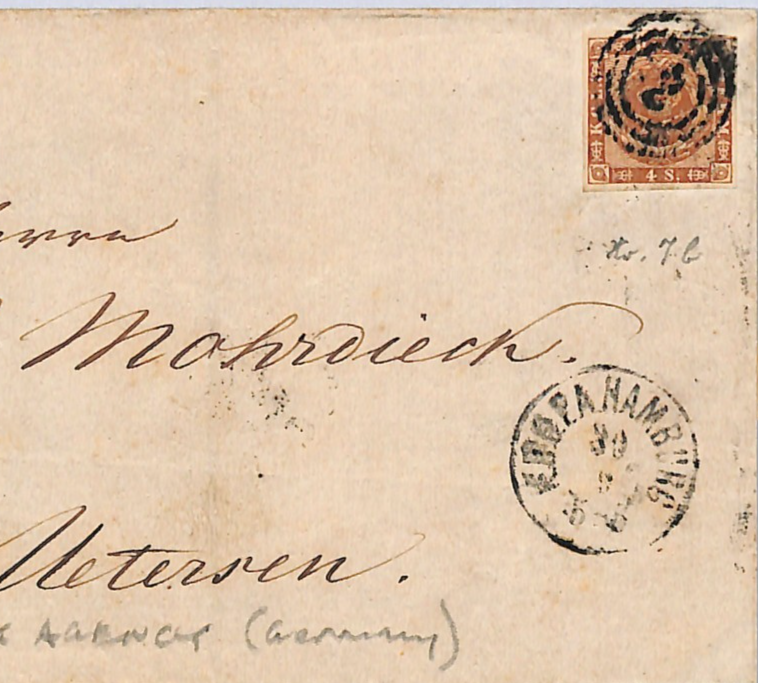 DENMARK PO ABROAD HAMBURG Germany Cover 1862 Uetersen {samwells-covers}WH330 - Image 3