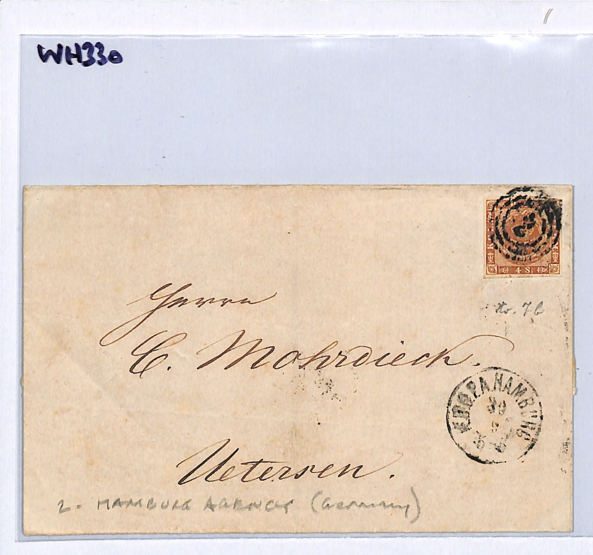 DENMARK PO ABROAD HAMBURG Germany Cover 1862 Uetersen {samwells-covers}WH330 - Image 8