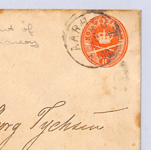 DENMARK STATIONERY CUT-OUT Cover Aarhus Odense 1906?{samwells-covers}WQ184 - Image 3