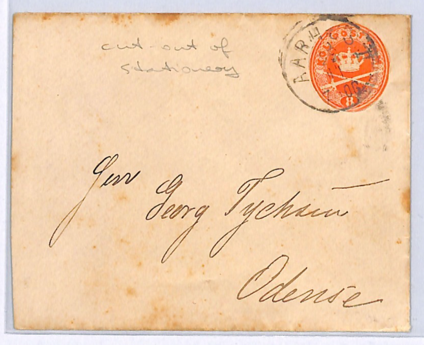 DENMARK STATIONERY CUT-OUT Cover Aarhus Odense 1906?{samwells-covers}WQ184 - Image 4