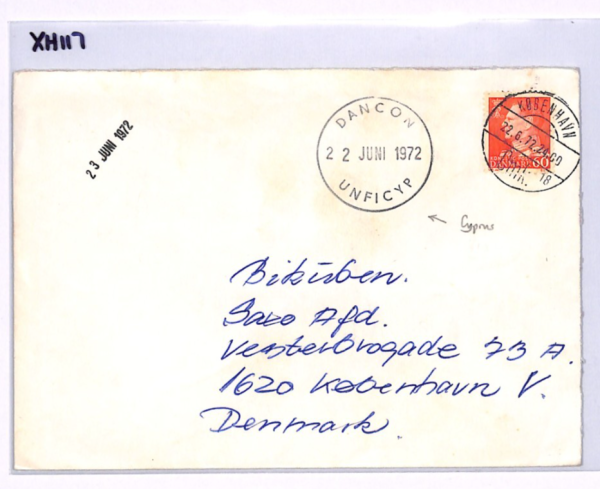 DENMARK USED CYPRUS Cover UNFICYP *DANCON* 1972 CDS United Nations Forces XH117 - Image 5