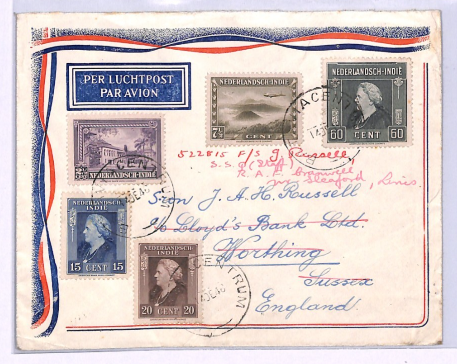 DUTCH EAST INDIES Air Mail Batavia *JAPAN AFFAIRS OFFICE* GB Worthing 1946 XA190 - Image 3