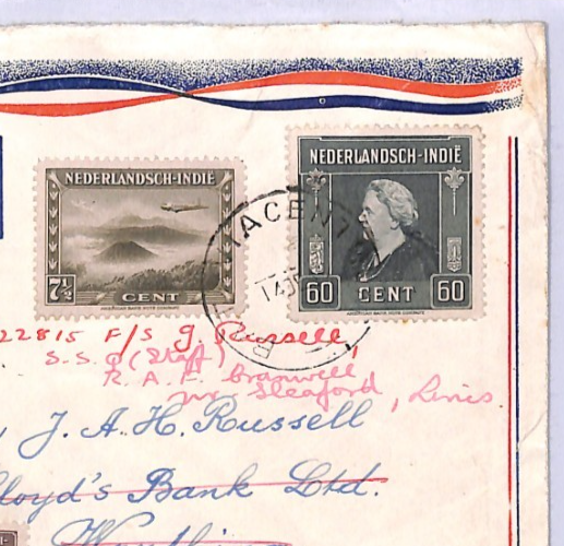 DUTCH EAST INDIES Air Mail Batavia *JAPAN AFFAIRS OFFICE* GB Worthing 1946 XA190 - Image 4