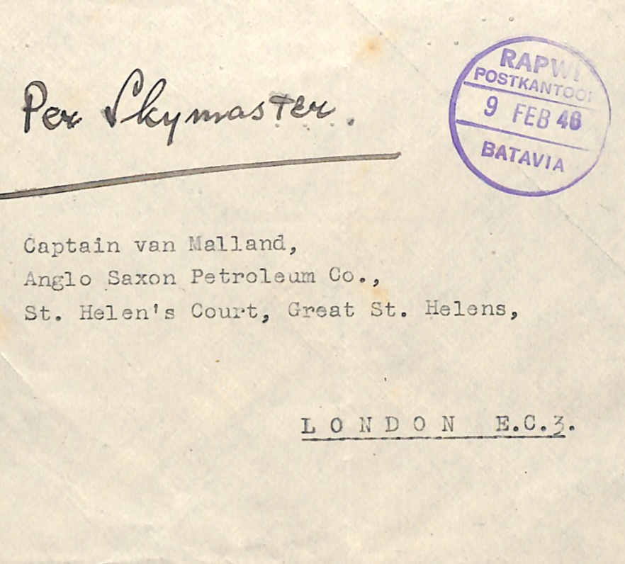 DUTCH EAST INDIES/INDONESIA Cover *RAPWI* 1946 CDS Air SKYMASTER London WG180