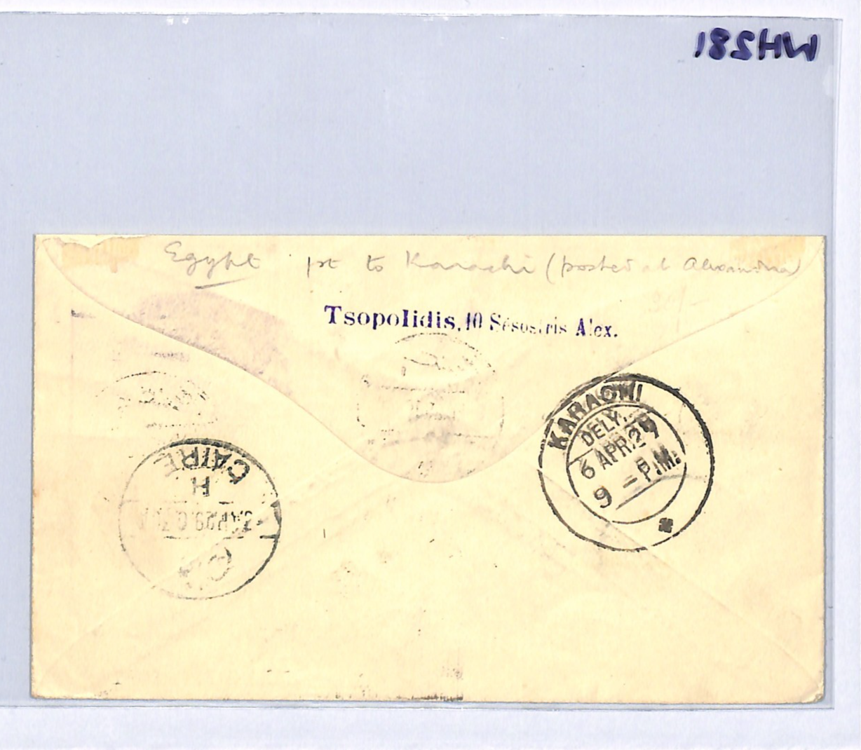 EGYPT Air Mail Cover 1929 IMPERIAL FIRST FLIGHT Karachi INDIA (Pakistan) WH281 - Image 10
