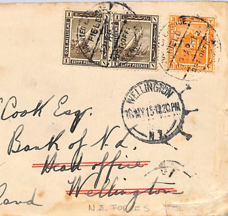 EGYPT WW1 Cover *ANZAC* FORCES NZ Cavalry Cover MOUNTED BRIGADE 1915 FPO WH291 - Image 6