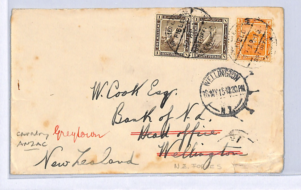 EGYPT WW1 Cover *ANZAC* FORCES NZ Cavalry Cover MOUNTED BRIGADE 1915 FPO WH291 - Image 8