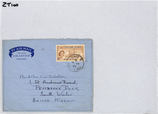 FALKLAND ISLANDS Cover 1961 Base Z Halley Bay *SCIENTIST* AIR LETTER Wales ZT100 - Image 9