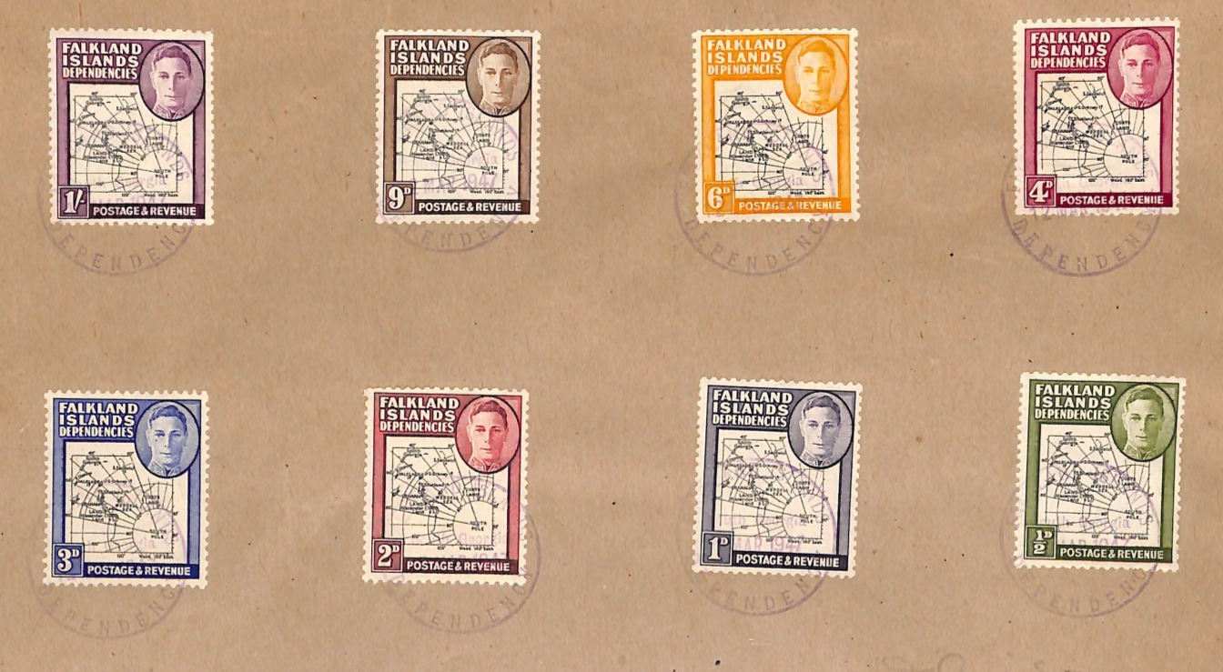 FALKLAND ISLANDS DEPENDENCIES KGVI Cover MAP Stamps{6} 1947 SOUTH GEORGIA WT32 - Image 3